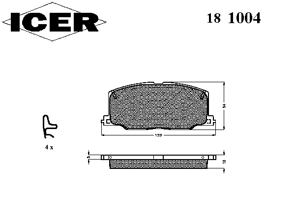 Kit de plaquettes de frein, frein à disque 181004