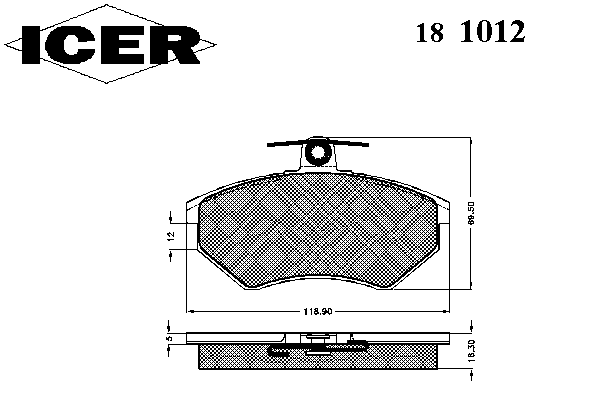 Kit de plaquettes de frein, frein à disque 181012