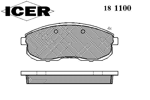 Комплект тормозных колодок, дисковый тормоз 181100
