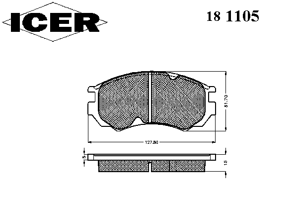 Комплект тормозных колодок, дисковый тормоз 181105
