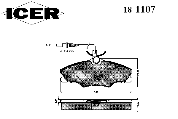 Комплект тормозных колодок, дисковый тормоз 181107