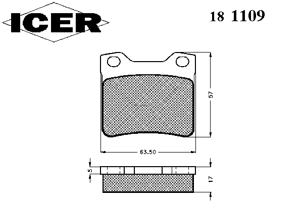 Комплект тормозных колодок, дисковый тормоз 181109