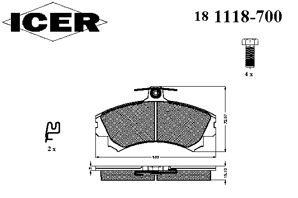 Комплект тормозных колодок, дисковый тормоз 181118-700