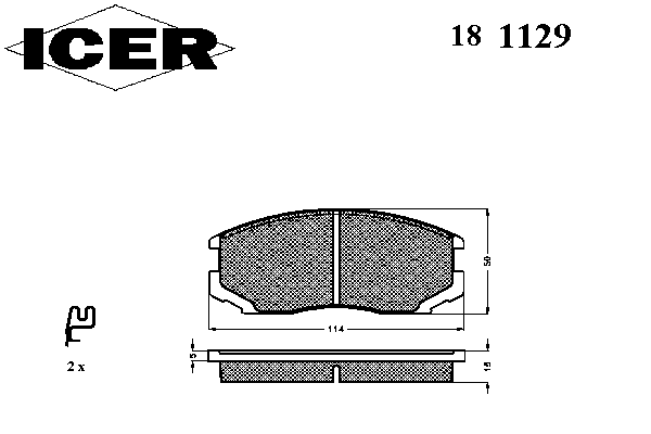 Комплект тормозных колодок, дисковый тормоз 181129
