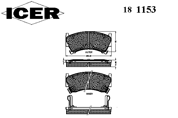 Комплект тормозных колодок, дисковый тормоз 181153