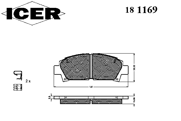 Kit de plaquettes de frein, frein à disque 181169