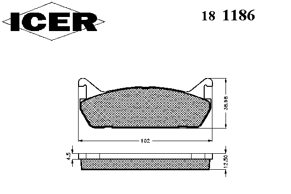 Комплект тормозных колодок, дисковый тормоз 181186