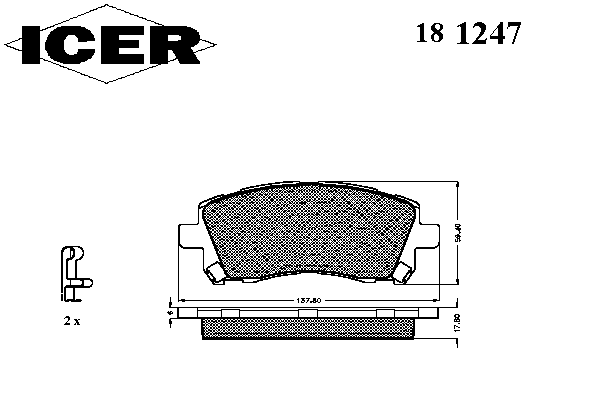 Комплект тормозных колодок, дисковый тормоз 181247