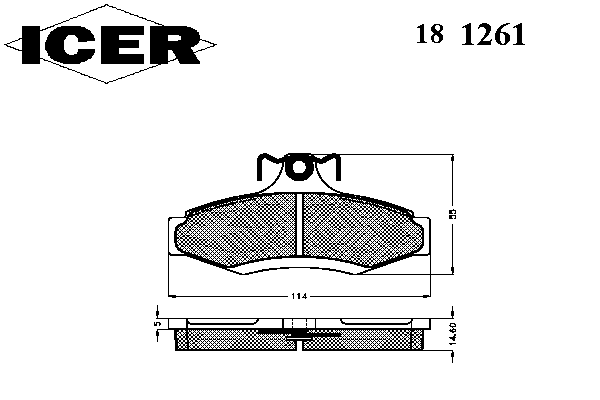 Комплект тормозных колодок, дисковый тормоз 181261