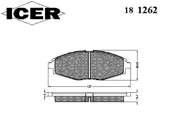 Комплект тормозных колодок, дисковый тормоз 181262