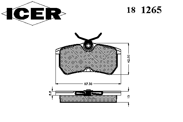 Комплект тормозных колодок, дисковый тормоз 181265