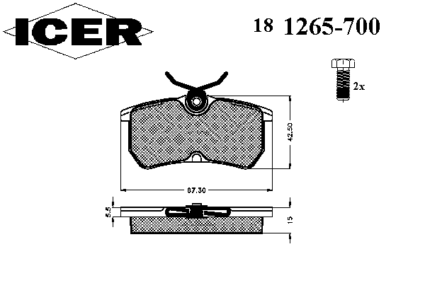 Комплект тормозных колодок, дисковый тормоз 181265-700