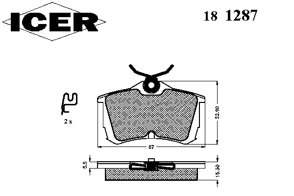Kit de plaquettes de frein, frein à disque 181287