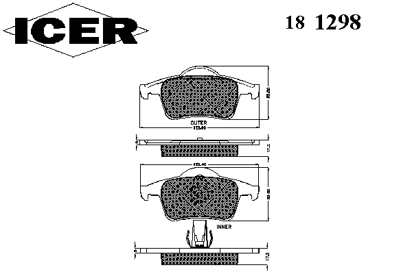 Комплект тормозных колодок, дисковый тормоз 181298