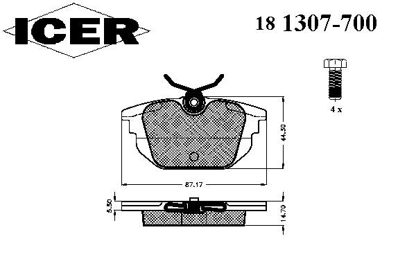 Комплект тормозных колодок, дисковый тормоз 181307-700