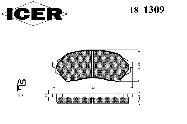 Комплект тормозных колодок, дисковый тормоз 181309