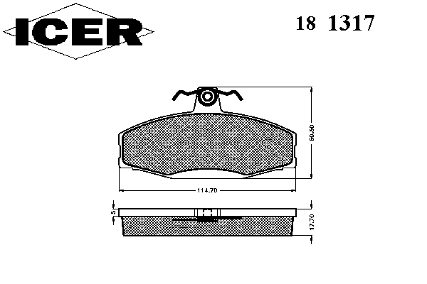 Комплект тормозных колодок, дисковый тормоз 181317