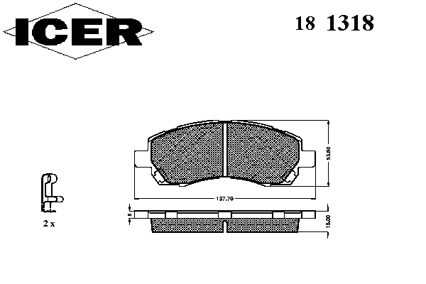 Комплект тормозных колодок, дисковый тормоз 181318