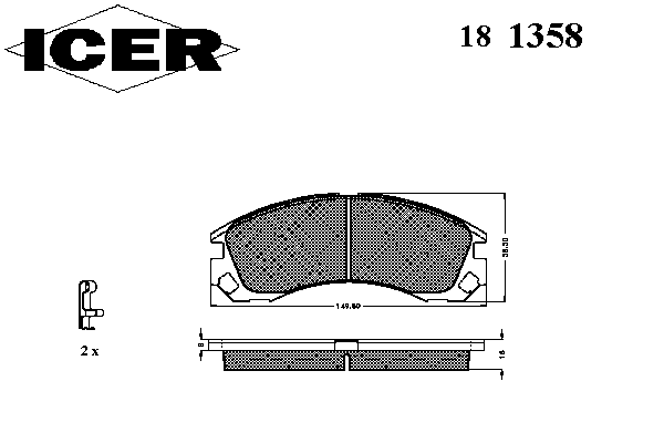 Комплект тормозных колодок, дисковый тормоз 181358