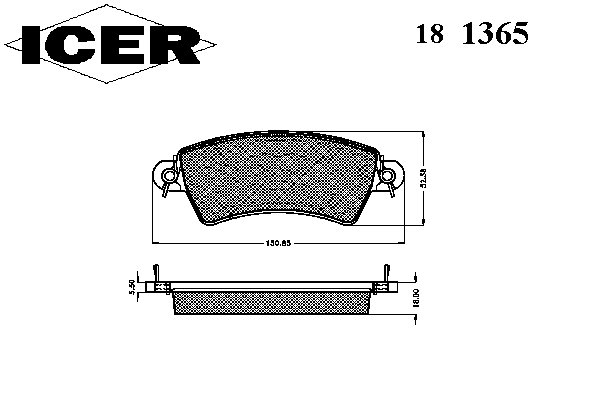 Комплект тормозных колодок, дисковый тормоз 181365