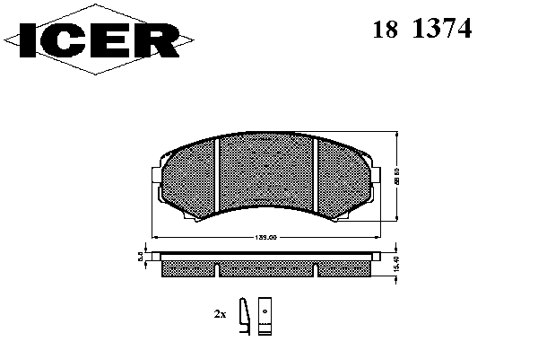 Комплект тормозных колодок, дисковый тормоз 181374