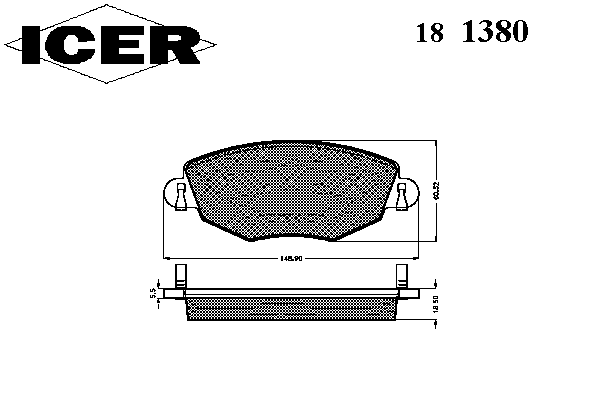 Комплект тормозных колодок, дисковый тормоз 181380