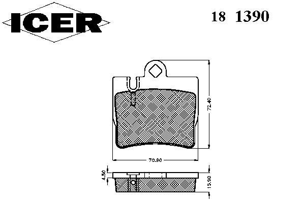 Комплект тормозных колодок, дисковый тормоз 181390