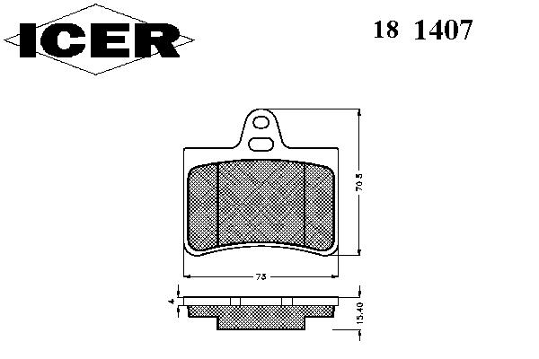 Комплект тормозных колодок, дисковый тормоз 181407