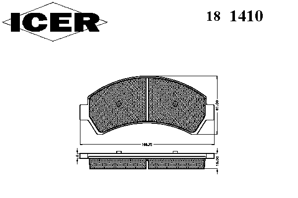 Комплект тормозных колодок, дисковый тормоз 181410