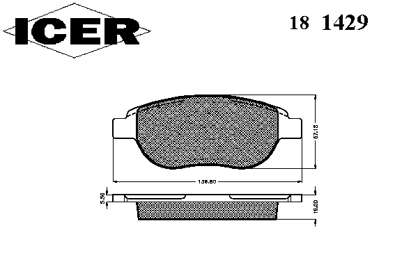 Kit de plaquettes de frein, frein à disque 181429