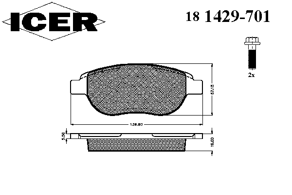 Комплект тормозных колодок, дисковый тормоз 181429-701