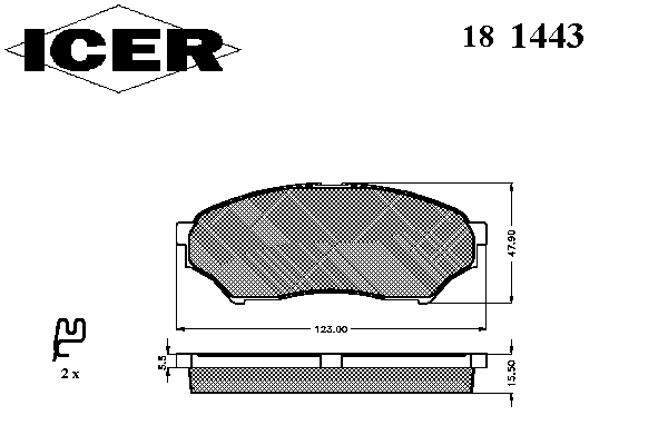 Комплект тормозных колодок, дисковый тормоз 181443