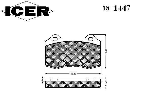 Комплект тормозных колодок, дисковый тормоз 181447
