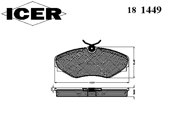 Комплект тормозных колодок, дисковый тормоз 181449