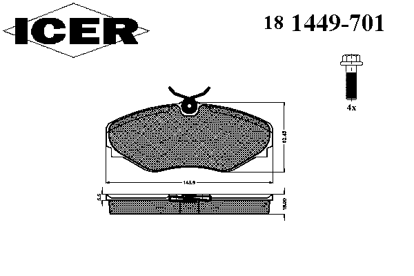 Комплект тормозных колодок, дисковый тормоз 181449-701