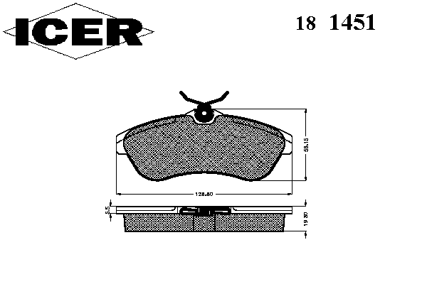 Комплект тормозных колодок, дисковый тормоз 181451