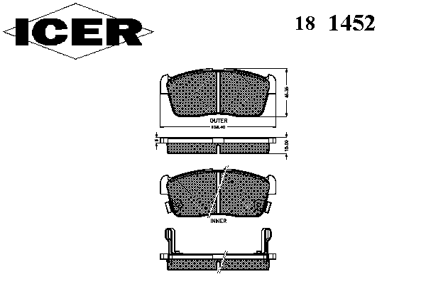Kit de plaquettes de frein, frein à disque 181452