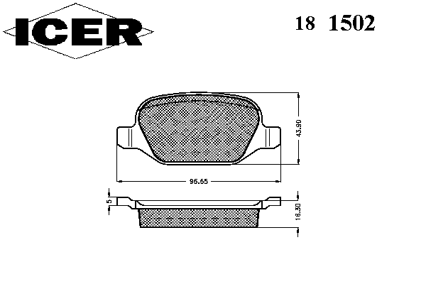 Комплект тормозных колодок, дисковый тормоз 181502