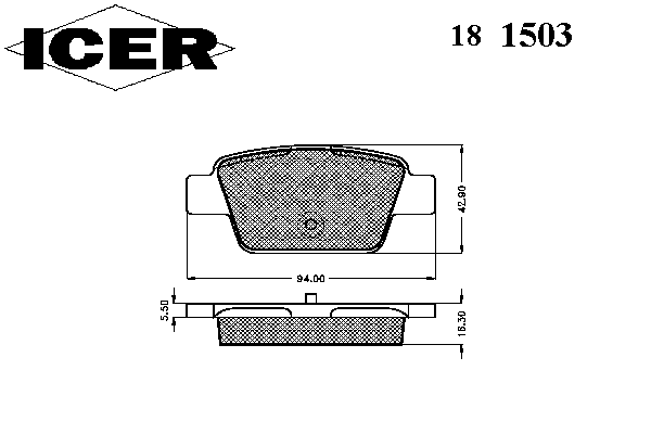 Комплект тормозных колодок, дисковый тормоз 181503