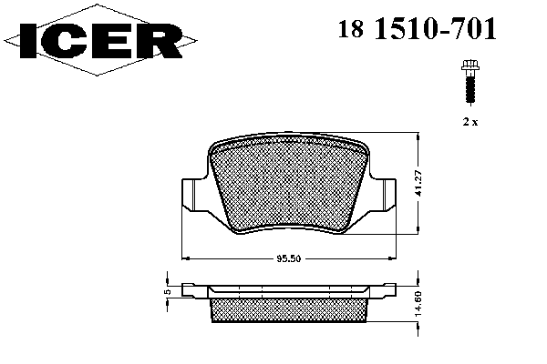 Bremsbelagsatz, Scheibenbremse 181510-701