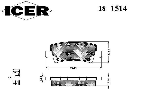 Комплект тормозных колодок, дисковый тормоз 181514