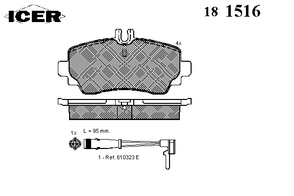 Комплект тормозных колодок, дисковый тормоз 181516