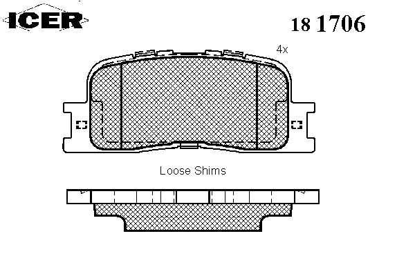 Kit de plaquettes de frein, frein à disque 181706