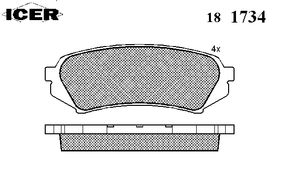 Комплект тормозных колодок, дисковый тормоз 181734