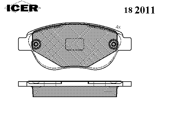 Комплект тормозных колодок, дисковый тормоз 182011