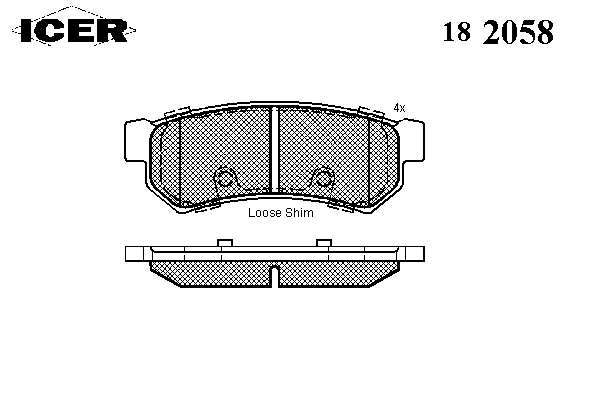 Комплект тормозных колодок, дисковый тормоз 182058