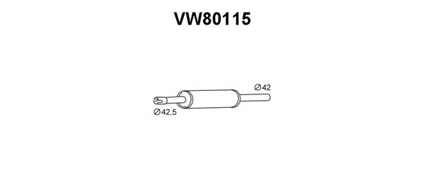 Средний глушитель выхлопных газов VW80115