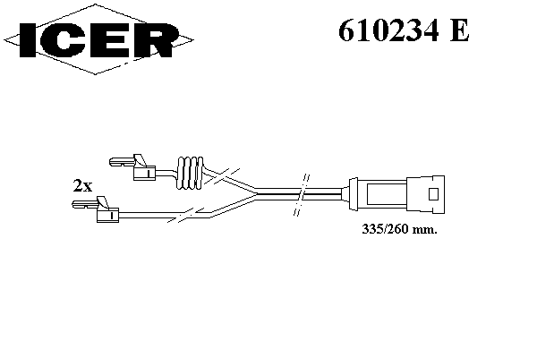 Сигнализатор, износ тормозных колодок 610234 E