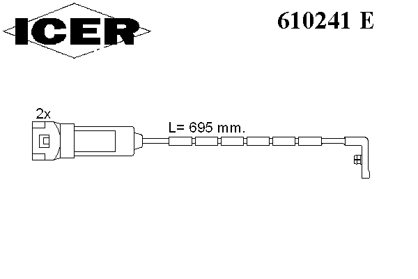 Сигнализатор, износ тормозных колодок 610241 E