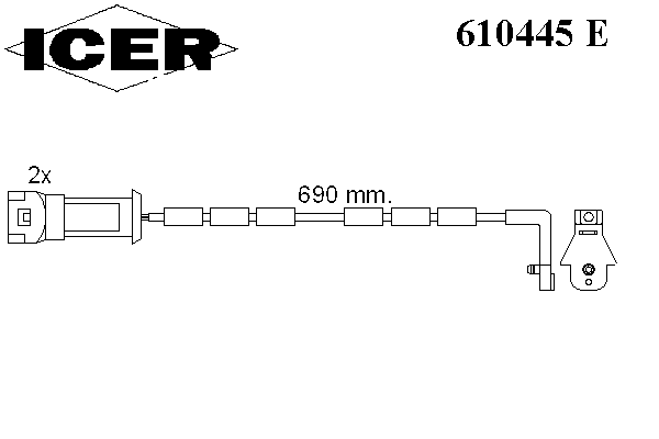 Сигнализатор, износ тормозных колодок 610445 E